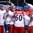 MINSK, BELARUS - MAY 20: Team Czech Republic celebrates after defeating Team France 5-4 in overtime during preliminary round action at the 2014 IIHF Ice Hockey World Championship. (Photo by Richard Wolowicz/HHOF-IIHF Images)

